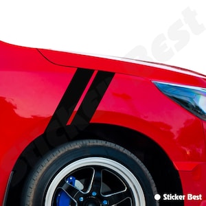 2x 6.5&quot; Universal Hash Stripe Auto Car Truck Fender Racing Graphic Sticker Decal