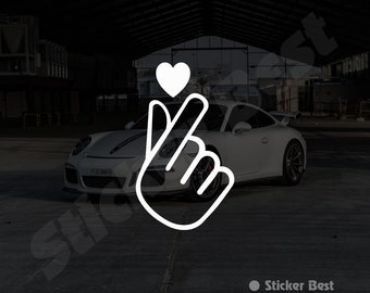 Korean Finger Heart  Decals Sticker Car Auto Window Door Wall Laptop Decal Vinyl Stickers