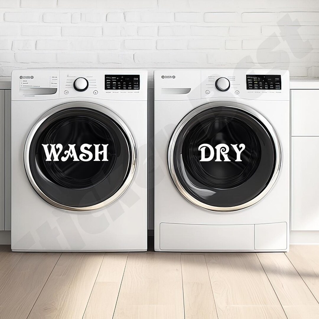 Wash Dry Laundry Room Decal Vinyl Sticker - Etsy
