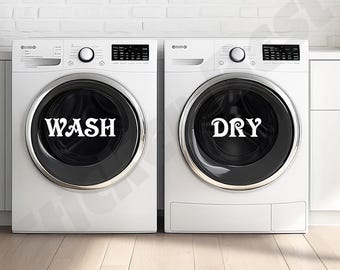 Wash Dry Laundry Room Decal Vinyl Sticker