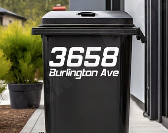 Address Trash Can Die Cut Decal Stickers