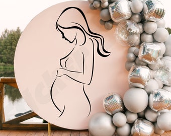 Pregnant Woman Silhouette Decal: Baby Shower Party Decoration