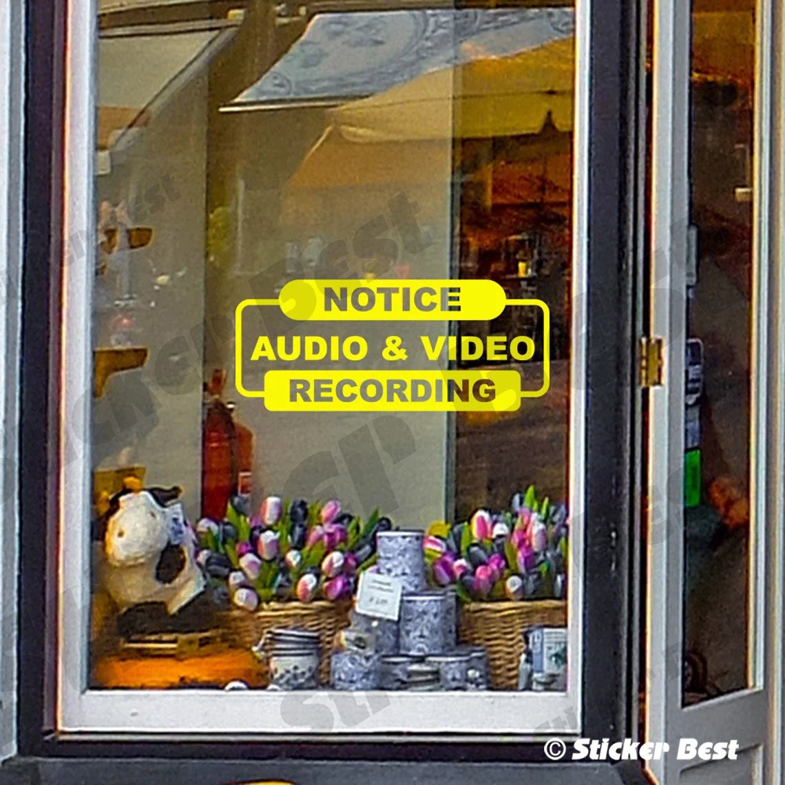 Audio & Video Recording Notice Decals Sticker Door Window Wall Etsy