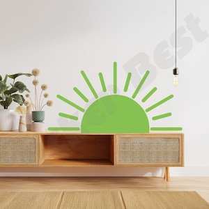 Half Sun Wall Decal: Vinyl Sticker, Removable Decor