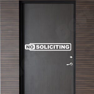 No Soliciting Decals Sticker Home Door Window Wall Sign Font Impact