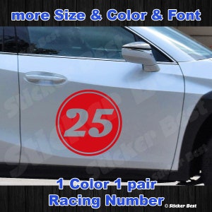 2x Custom Number Circle Rally Racing Decal Vinyl Sticker - Etsy