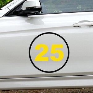 10" Number Classic Circle Rally side car Door trunk Racing Sticker Vinyl Decal 10" Number Classic Circle Rally side car Door trunk Racing Sticker Vinyl Decal