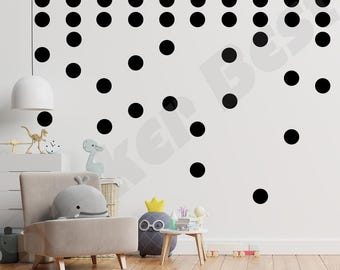 Pegatinas de pared con lunares: Decoración para habitaciones infantiles, pegatinas para guarderías (40 unidades, lunares de 1 a 6 pulgadas)