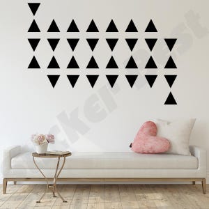 Triangle Wall Decals: Kids Room Decor, Nursery Stickers (40pcs, 1-6 inch