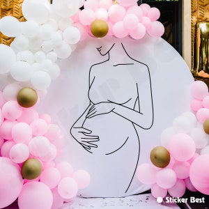 Pregnant Woman Silhouette Decal - Party Decorations - Baby Shower Wall Decal - Party Decorations - Party Decor for Baby Shower Pregnant Mom