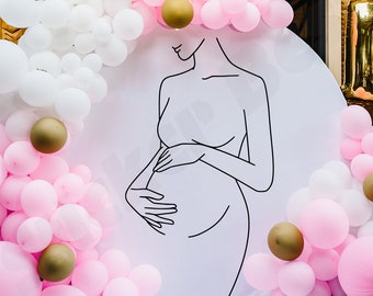 Pregnant Woman Silhouette Decal: Baby Shower Party Decoration