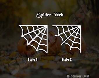 Spider Web Decal Halloween Car Auto Window Door Wall Laptop Decal Vinyl Stickers