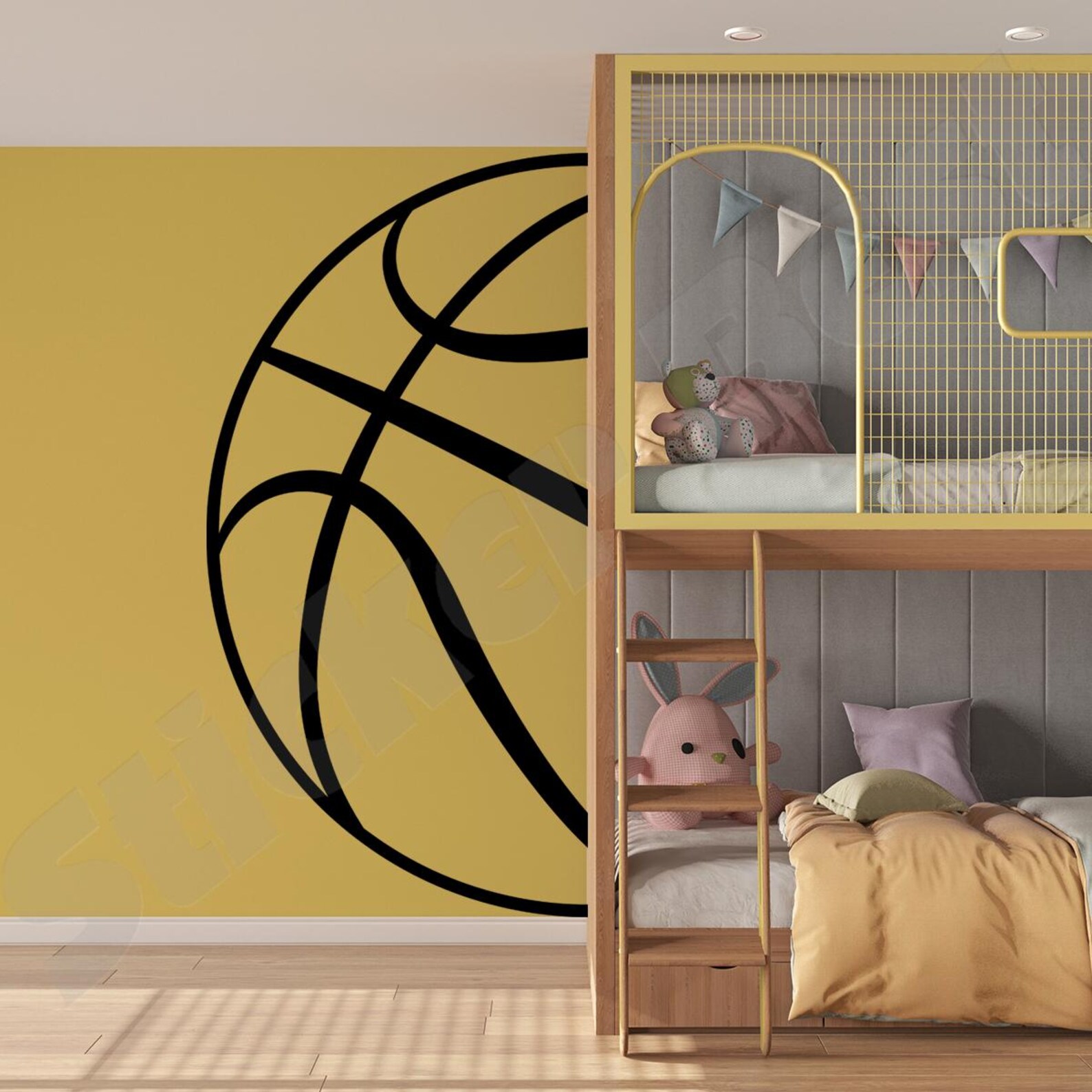 Sticker Osc Basketball Decal: Half Ball Vinyl Sticker - Sports Decor - Etsy