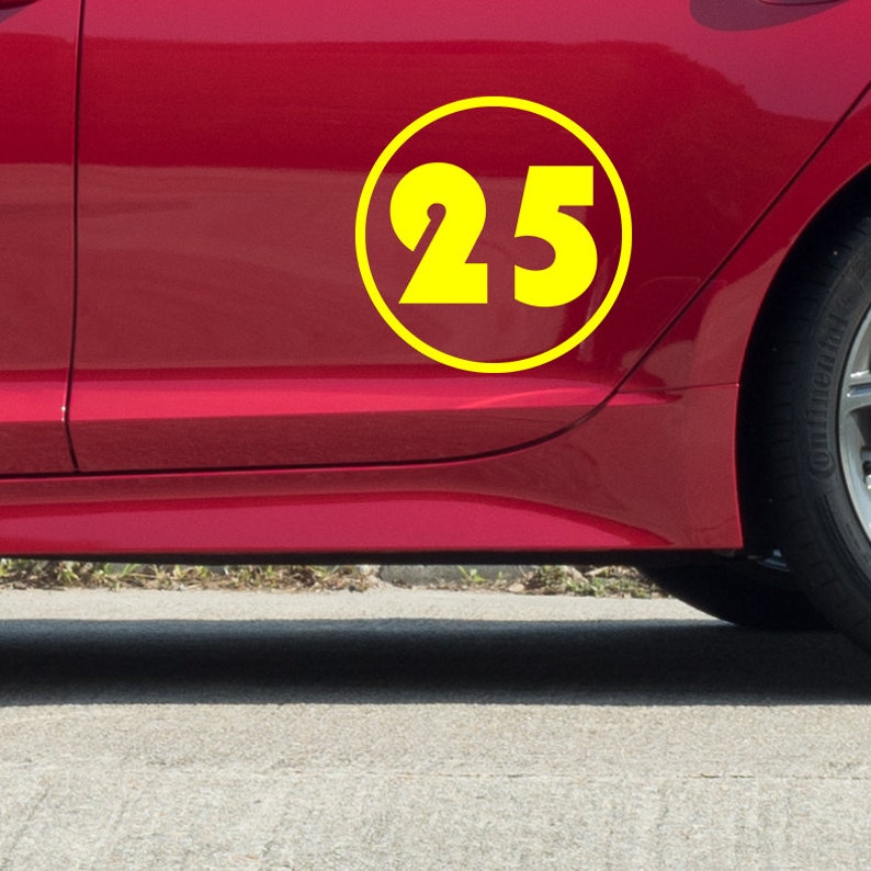 2x Custom Number Rally Racing Circle Decals Sticker Car Auto Etsy