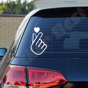 Korean Finger Heart  Decals Sticker Car Auto Window Door Wall Laptop Decal Vinyl Stickers