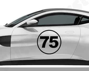 Custom Racing Number Decals (Set of 2) - Car, Motorcycle Vinyl Stickers