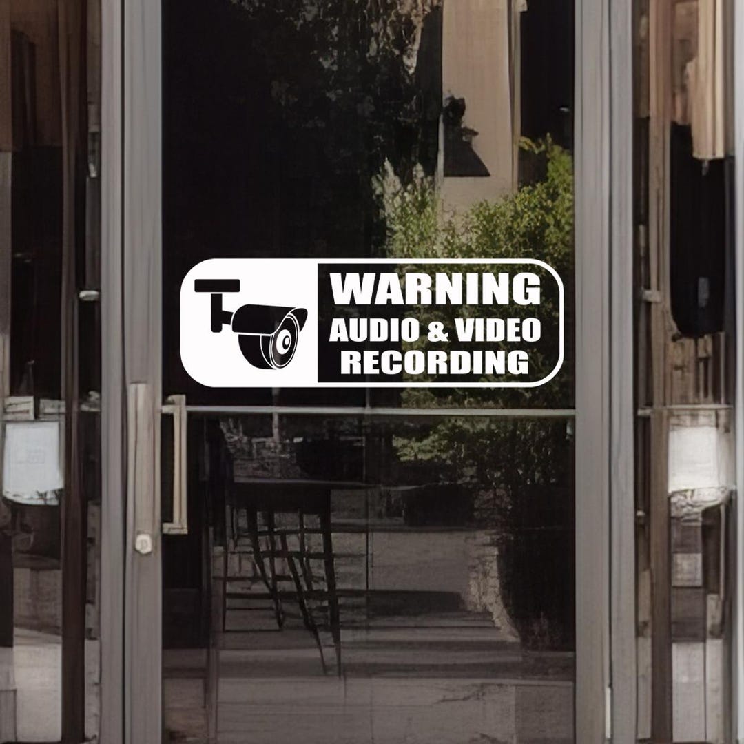 Master Recording Sticker Audio & Video Recording Warning Decals Sticker Door Window Wall Decal ...
