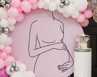 Pregnant Silhouette Decal: Baby Shower Party Decoration