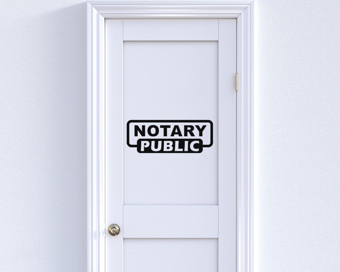 Notary Public Decal Sticker Business Store Shop Door Window Etsy