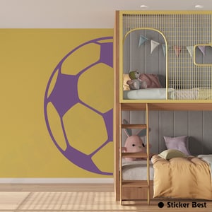 Half Soccer Ball Decal: Vinyl Sticker for Walls, Doors, and More