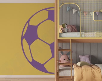 Calcomanía de medio balón de fútbol: vinilo adhesivo para paredes, puertas y más