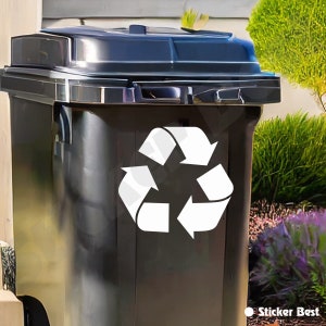Recycle Symbol Vinyl Decal: Indoor/Outdoor Recycle Bin Sticker