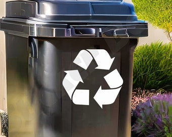 Recycle Symbol Vinyl Decal: Indoor/Outdoor Recycle Bin Sticker