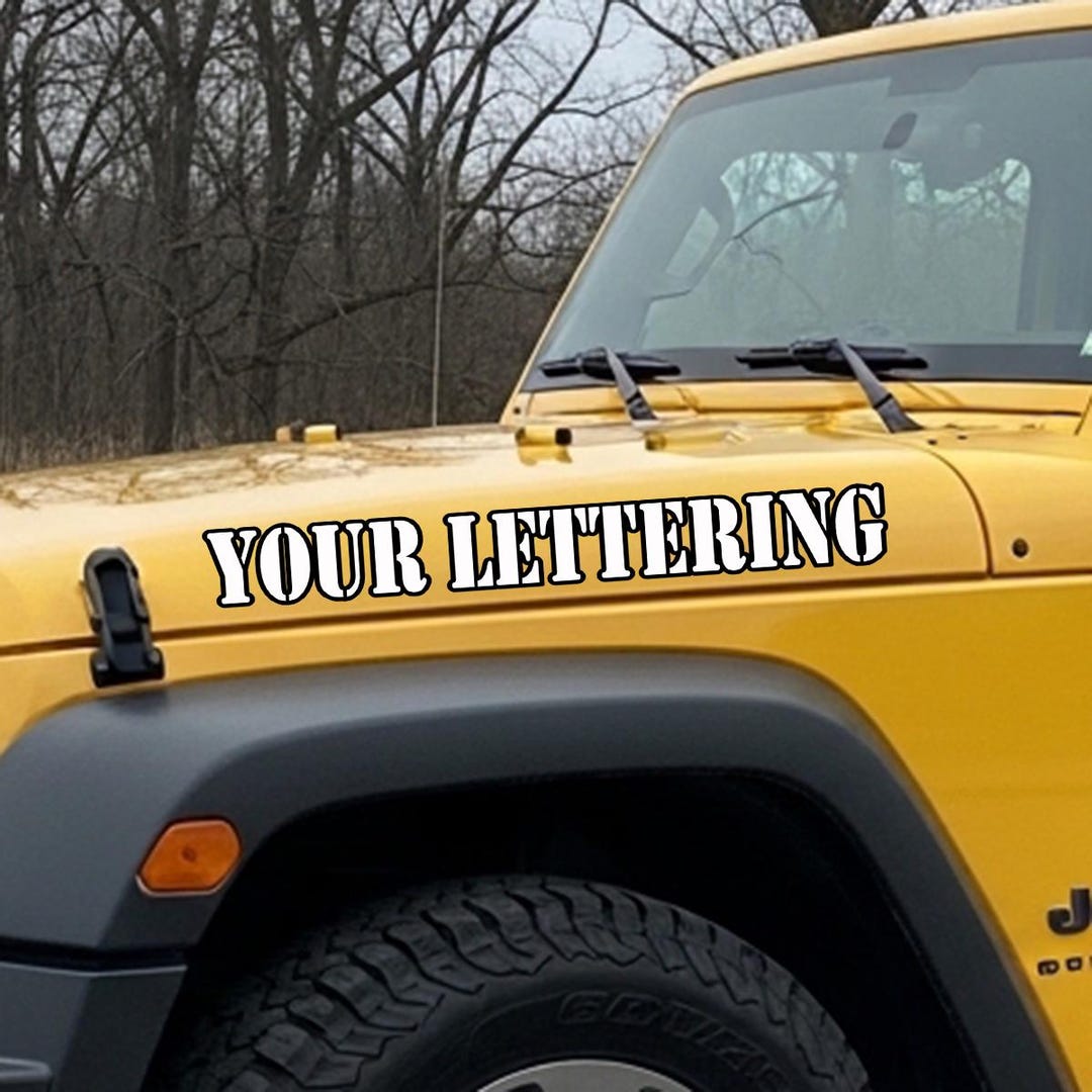 Jeep Custom Lettering 2x Jeep Lettering Decals | Custom Text, Two-color Vinyl Decal Stickers ...