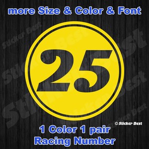 2x Custom Number Circle Rally Racing Decal Vinyl Sticker - Etsy
