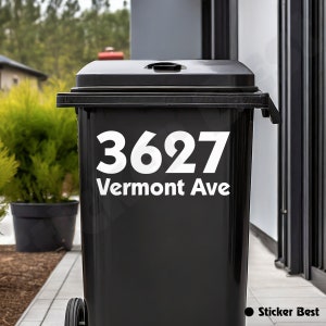 Address Trash Cans Decal Sticker Die Cut Decals Stickers Front Door Mailbox Garbage Bin Labels