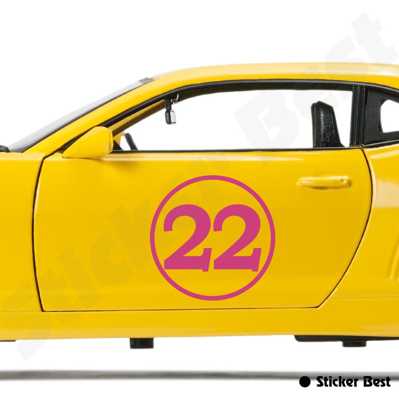 Custom Racing Number Decals (set of 2) - Car, Motorcycle Vinyl Stickers ...