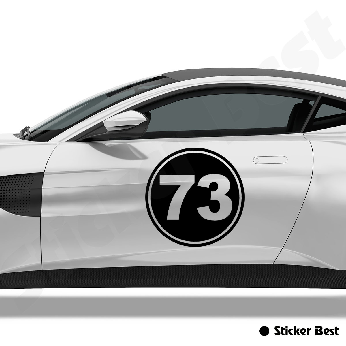 2x Custom Number Circle Rally Racing Decal Vinyl Sticker
