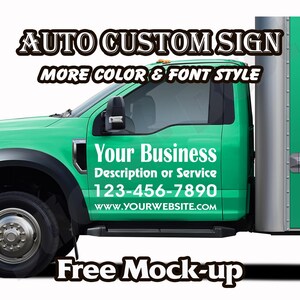 Auto Custom Sign Decals Sticker Car Door Window Business Sign - Etsy