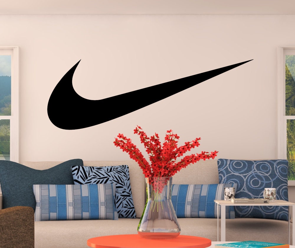 Nike Swoosh Wall Decal Logo Home Gym Sports Shop Decals Etsy
