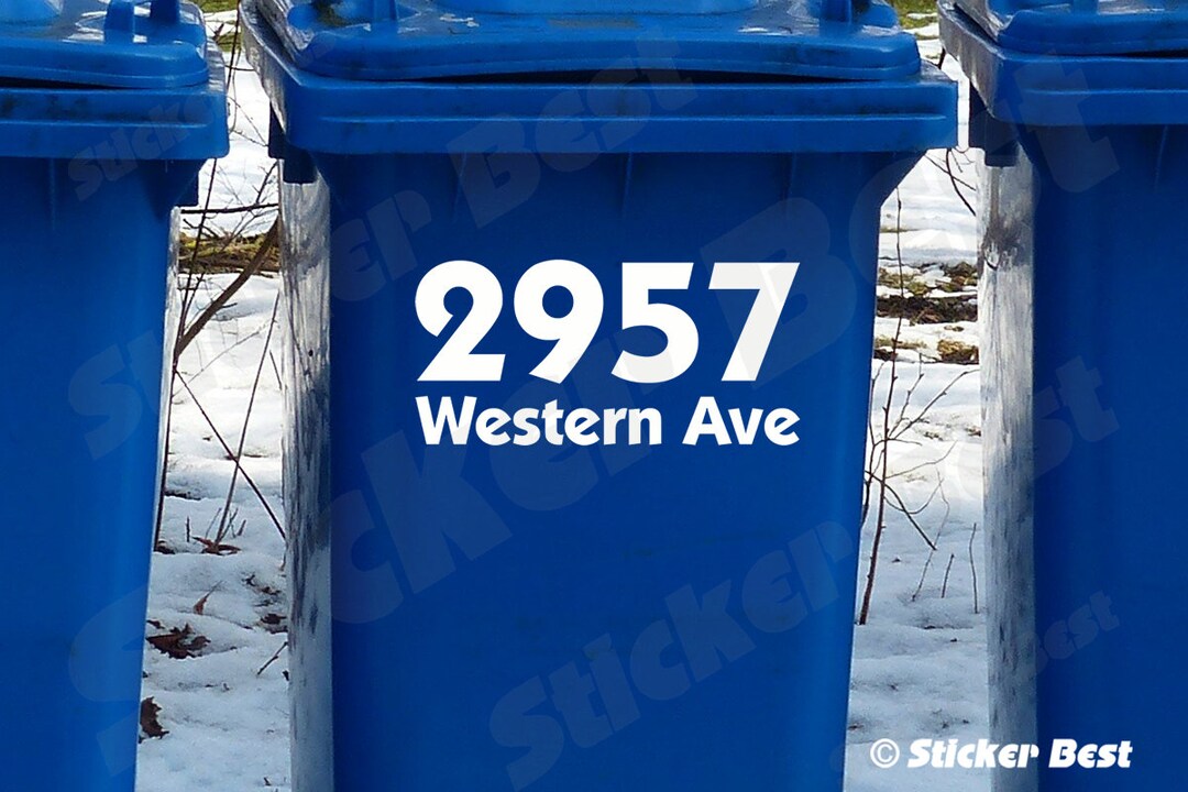 Address Trash Cans Decal Sticker Die Cut Decals Stickers Front Door
