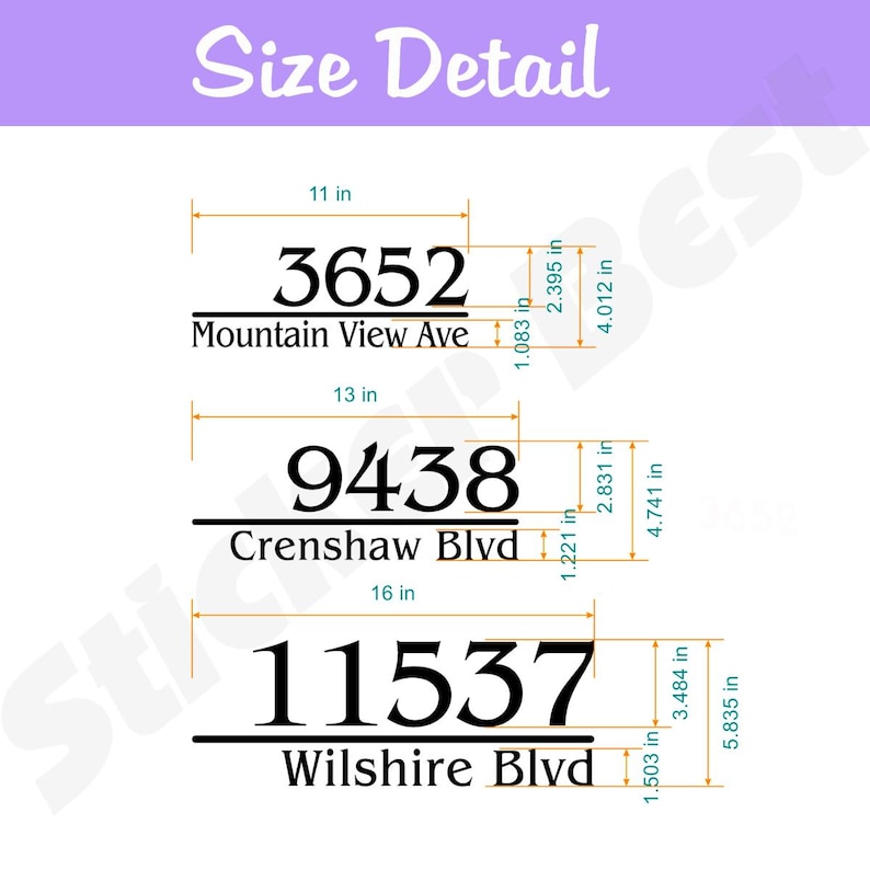Mailbox Address Decal: Vinyl House Number Sticker Custom Address Decals ...
