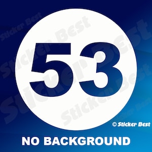 Custom Racing Number 53 2x Custom Racing Number Circle Decal Vinyl Stickers - Etsy