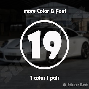 2x Racing Number Decals Vinyl Stickers