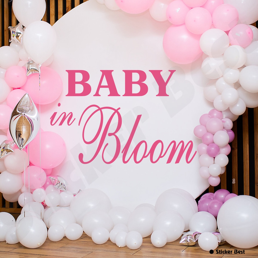 Baby in Bloom Decals Baby Shower Decal Baby Shower Party Sticker Girl