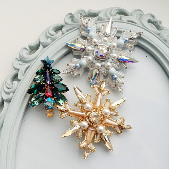 Spilla Fiocco Di Neve Matrimonio Invernale Cristalli Swarovski, I