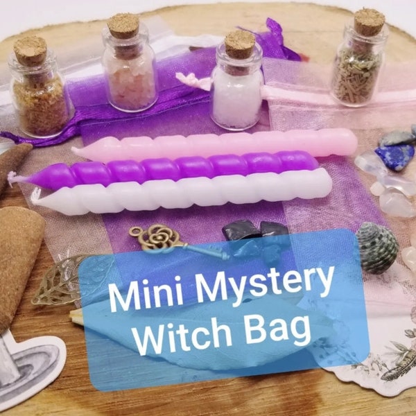 Mini Mystery Witch Bag, Travel Altar, Tiny Witchcraft Kit, Altar Supplies, Travel Witch Kit, Witchy Gift, Mini Altar Set