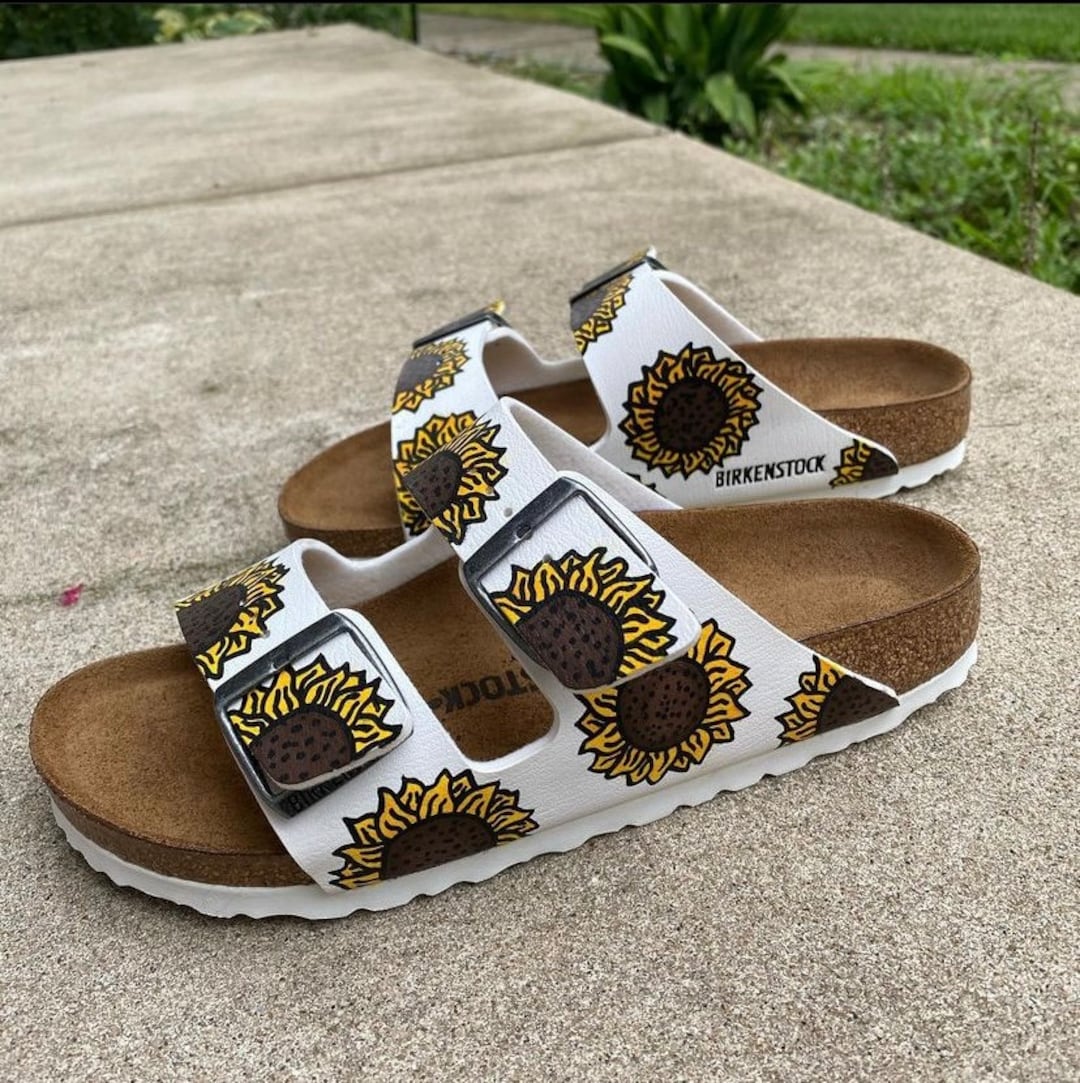 Sunflower Birkenstocks Etsy