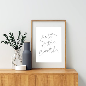 Salt of the Earth, Mathew 5:13, You are the Salt of the Earth, Light of the World, Scripture Christian Decor, Nursery Print, Gift for Mom
