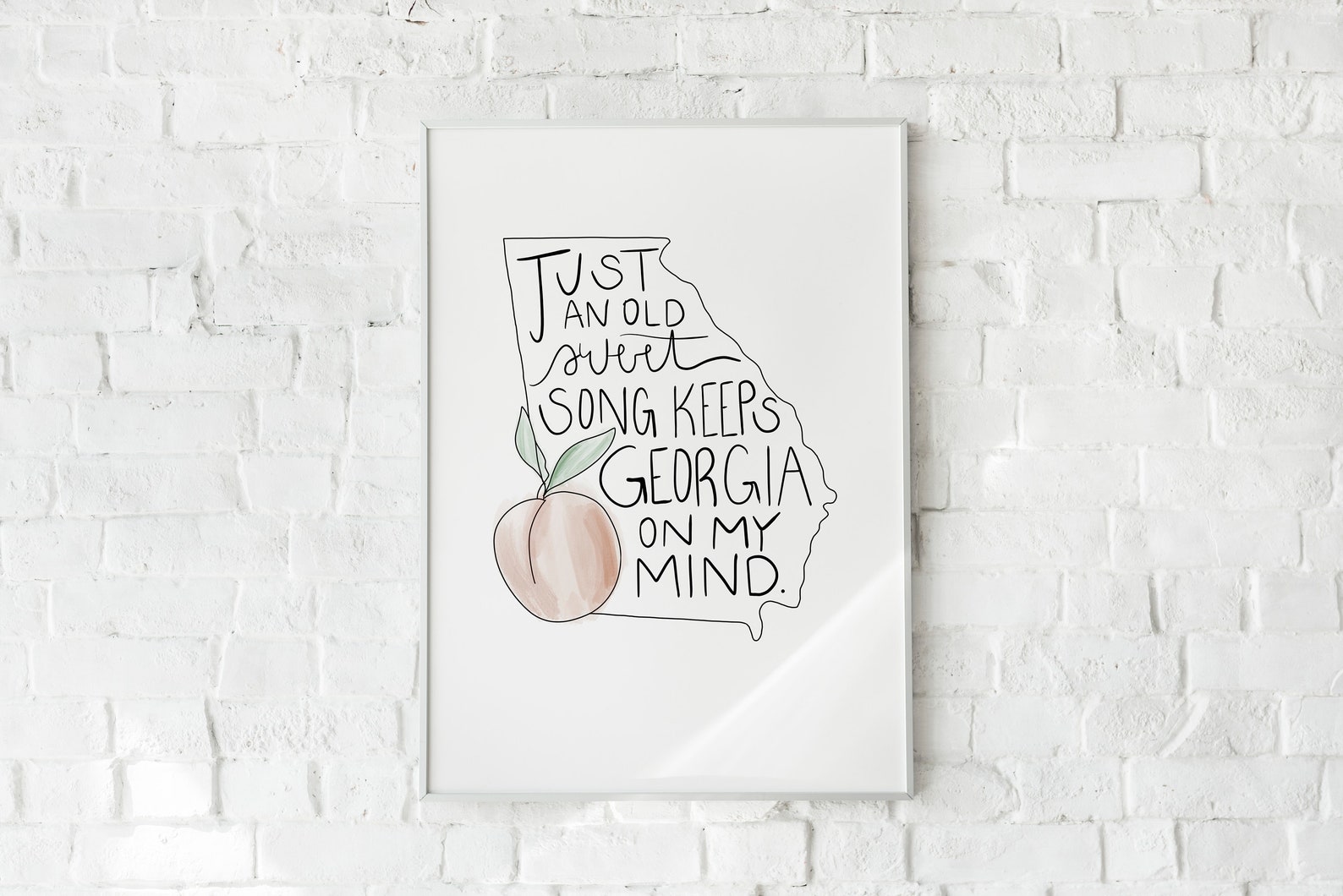 Georgia Song Lyrics Print, Georgia Gift, State Gift, State Art Print