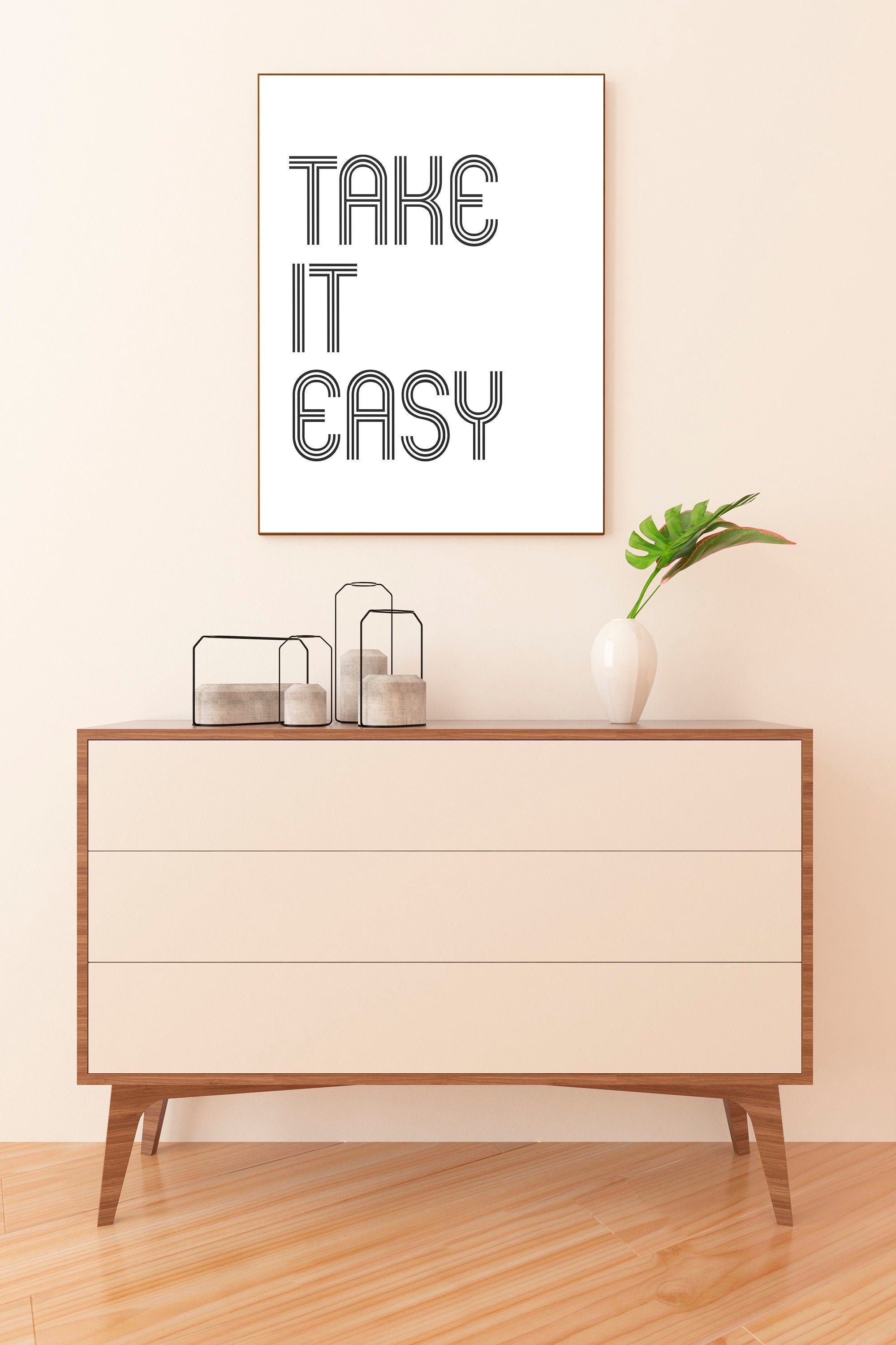 Take it easy song lyric print wall decor inspirational etsy