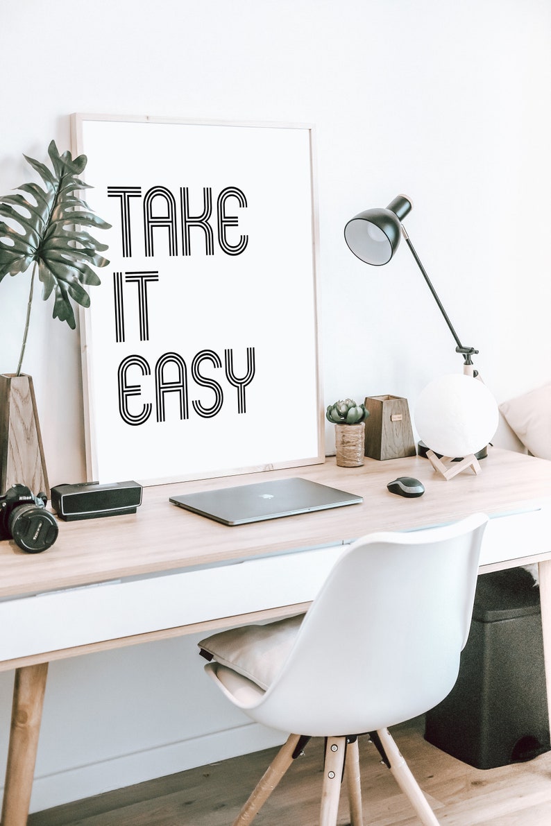 Take it easy song lyric print wall decor inspirational etsy