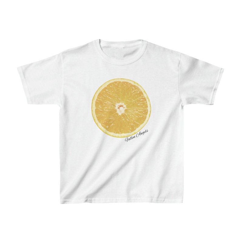 Baby-T-shirt met citroenfruit | Op de jaren 2000 geïnspireerd cropped shirt | Trendy damestop voor leuke zomerse vibes | Uitdagend Y2K-bijgesneden shirt afbeelding 1