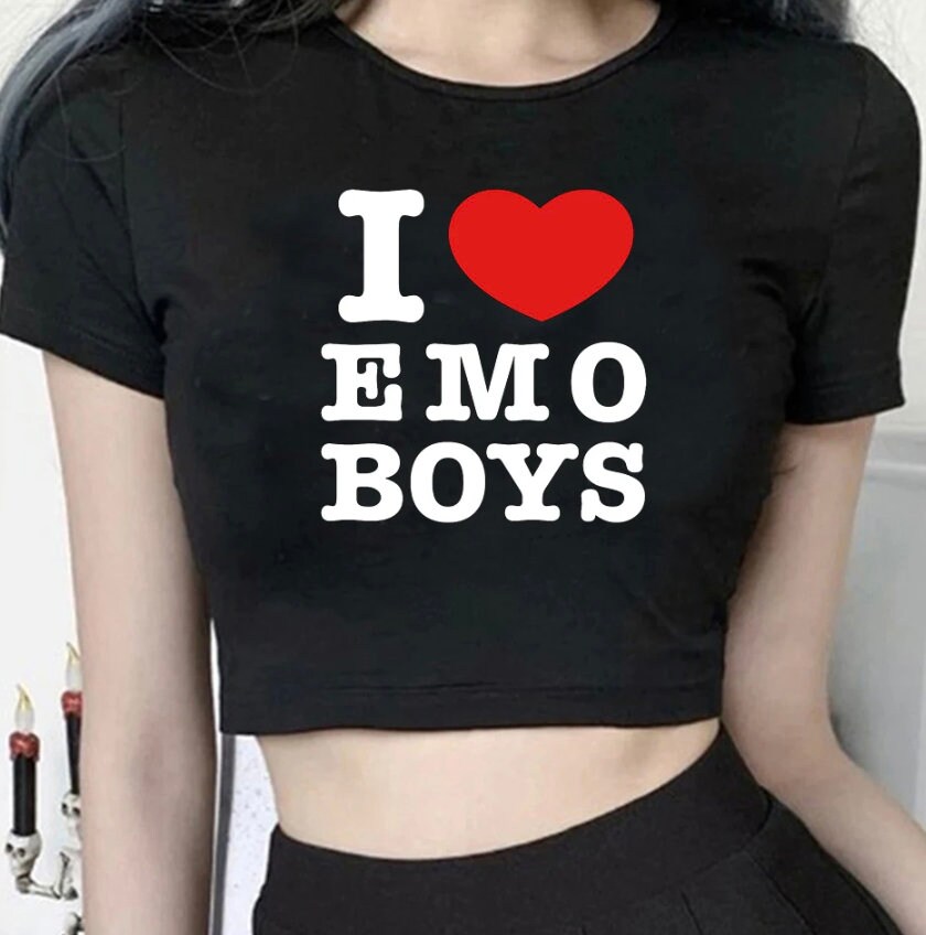 I Love Emo Boys Shirt Emo Shirt I Heart Emo Boys Emo -  Hong Kong