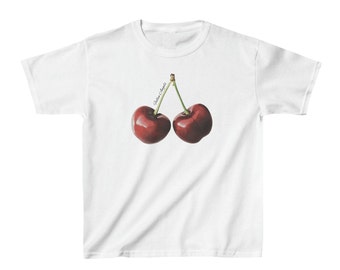 Cherry Fruit Graphic Y2k 2000's Baby Tee, Ángeles Caídos