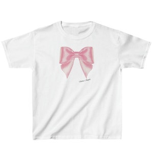 Pink Ribbon Graphic Y2k 2000's Baby Tee, gefallene Engel